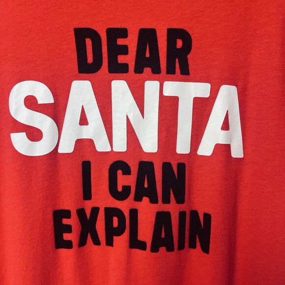 Victoria’s Secret PINK Holiday Pajama Top – “Dear Santa I Can Explain” – Size S - Picture 3 of 5